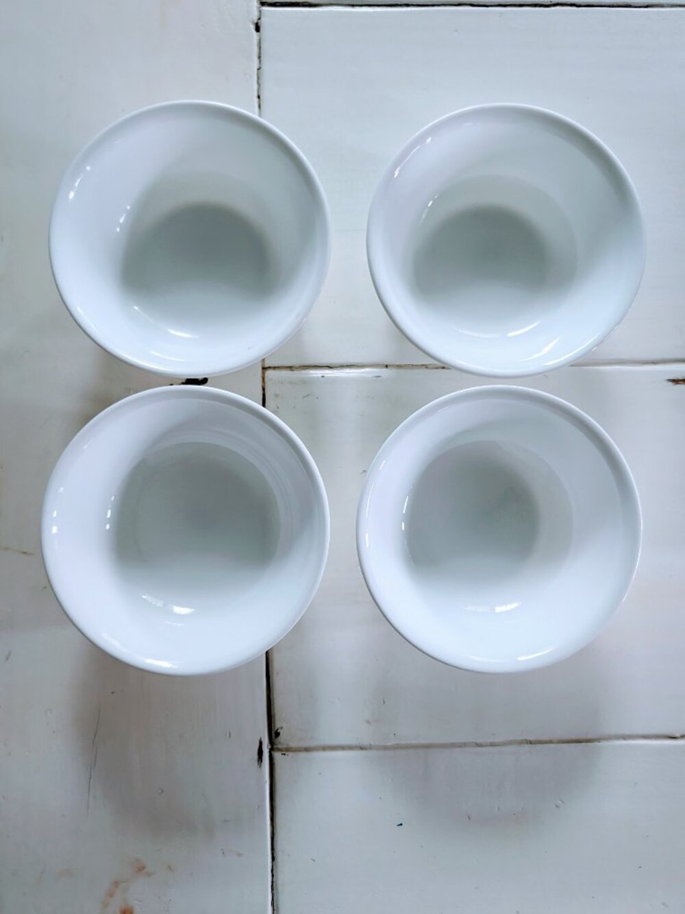 VTG Set of 4 Corelle Winter Frost White Cereal Bowls 6¼" Vitrelle USA